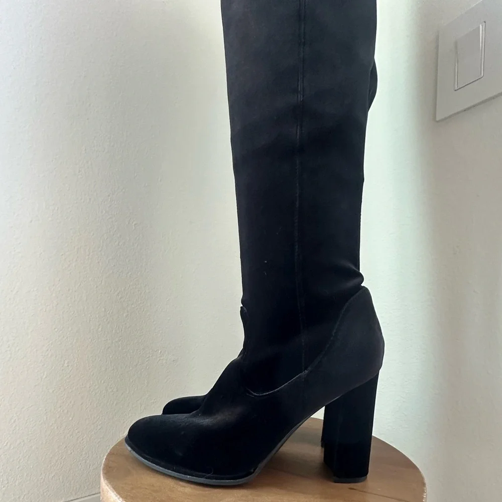 Marc Fisher Black Over-the-Knee Suede Block Heel Boots – Size 8 - Picture 7 of 9